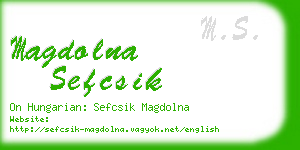 magdolna sefcsik business card